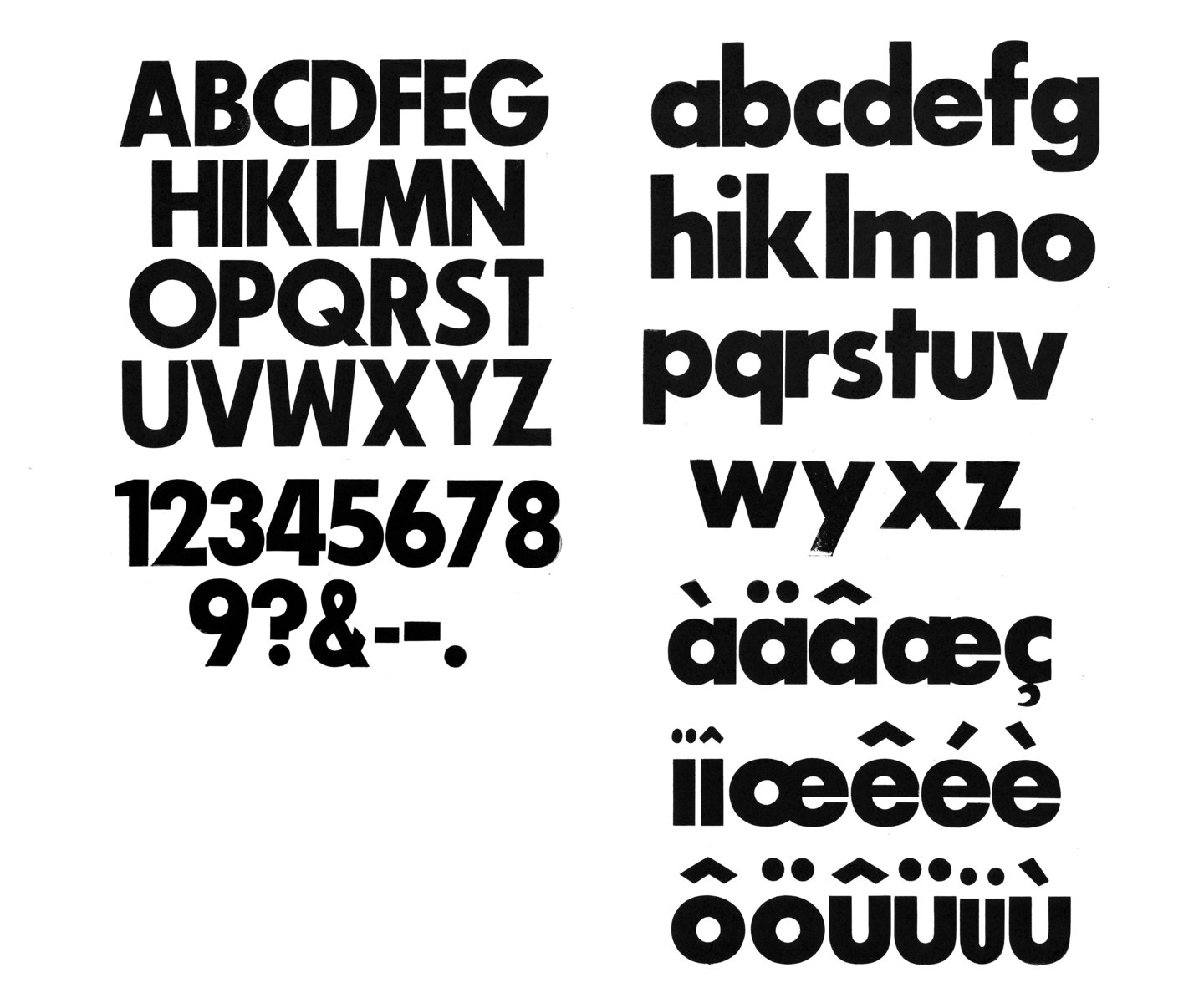 Houten drukletters van het type Gothic