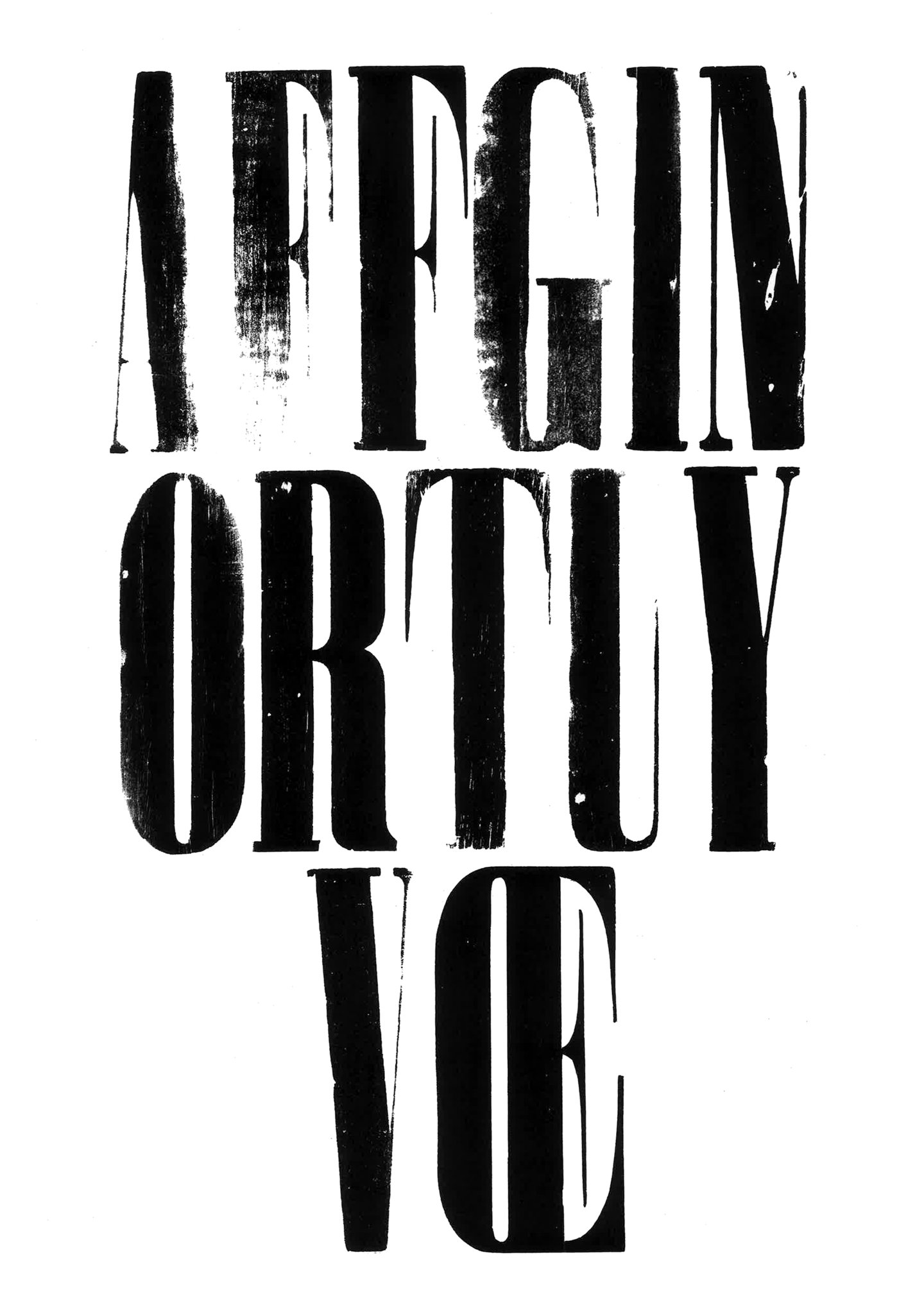 Houten drukletters van het type Roman