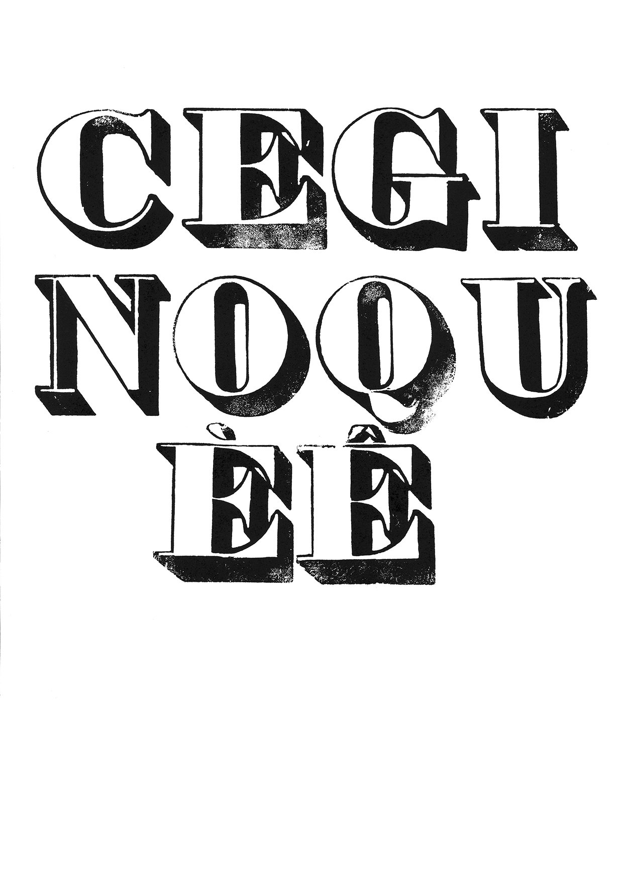 Houten drukletters van het type Roman Shaded