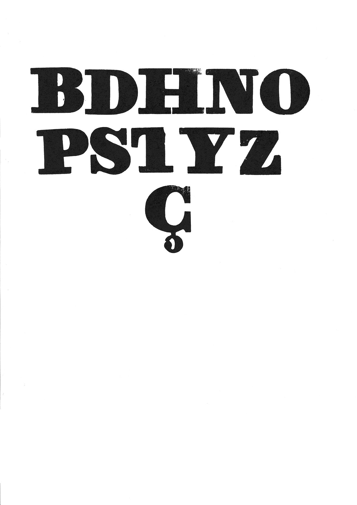 Houten drukletters van het type Antique