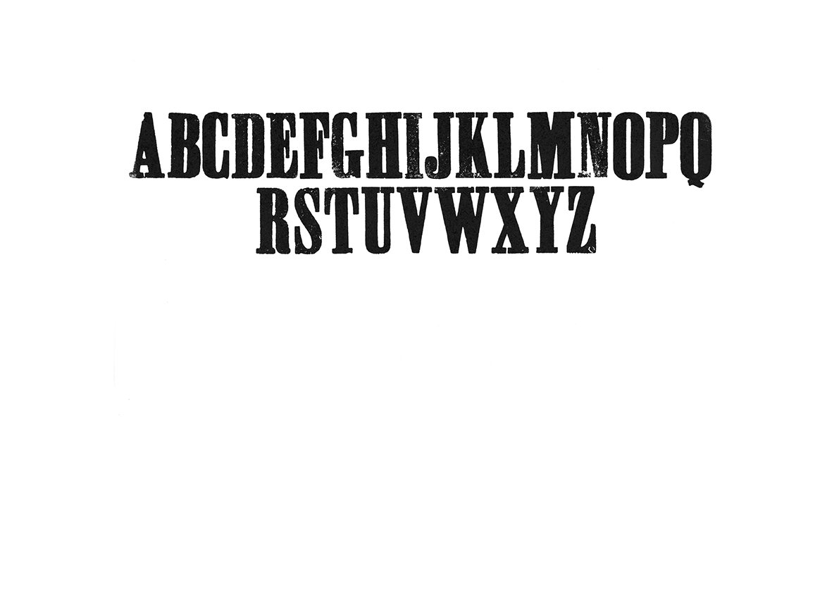 Houten drukletters van het type Antique