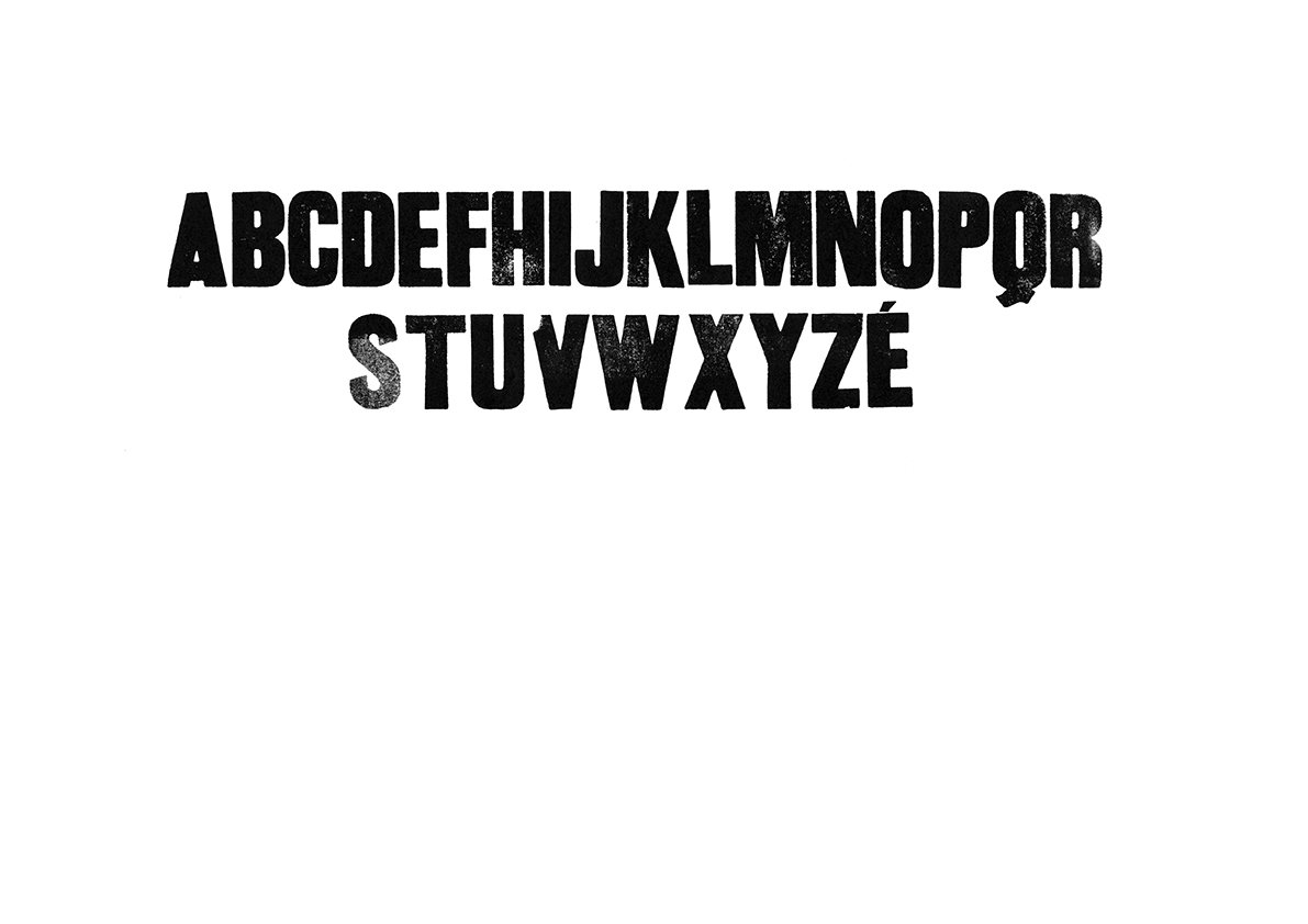 Houten drukletters van het type Gothic