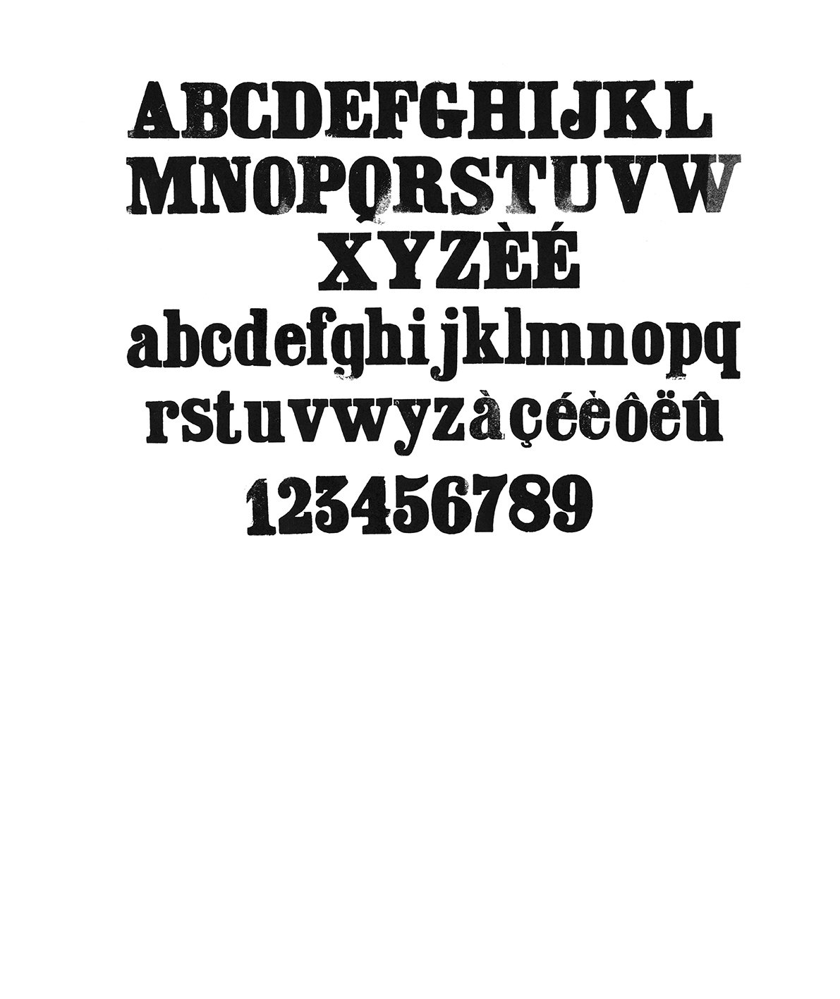 Houten drukletters van het type Antique