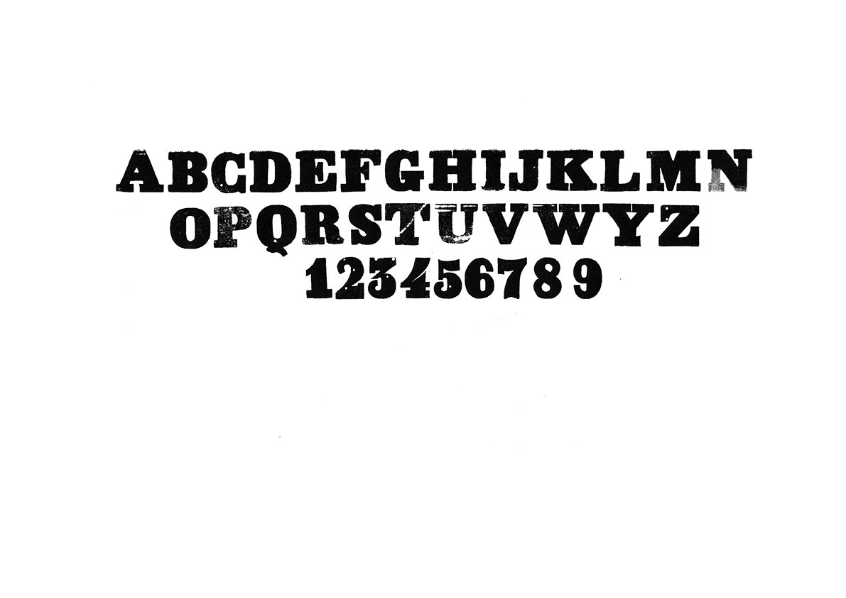 Houten drukletters van het type Antique