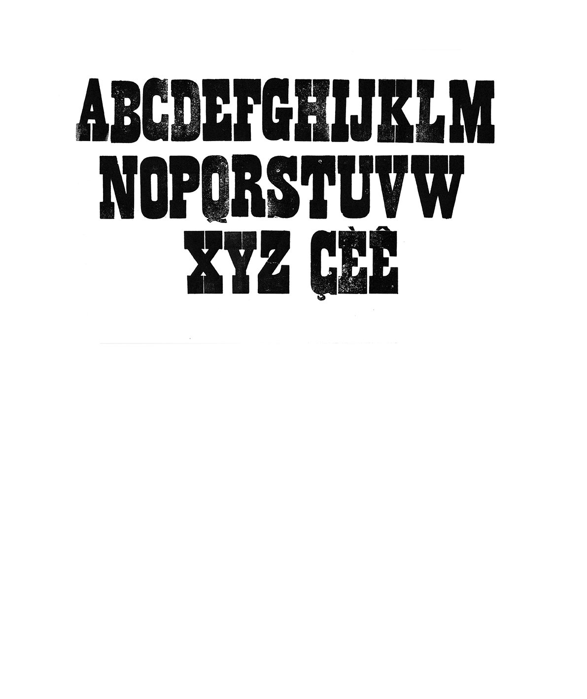 Houten drukletters van het type French Antique