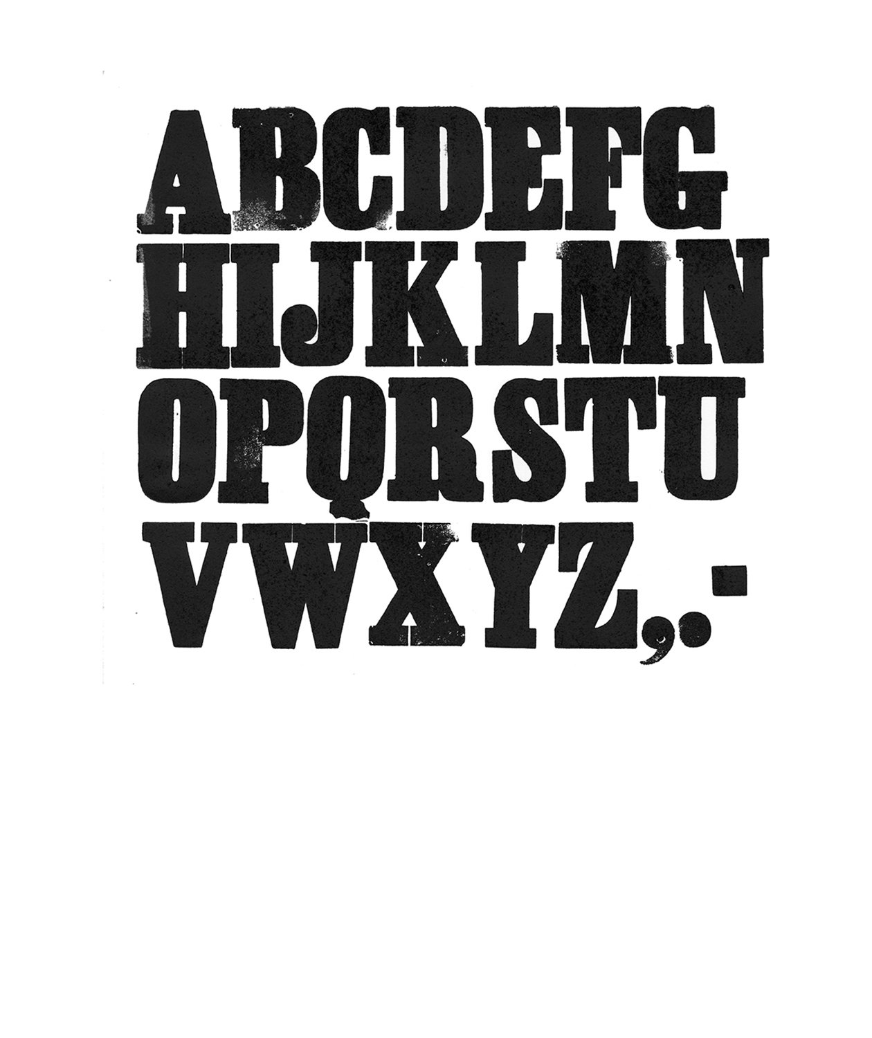 Houten drukletters van het type Antique