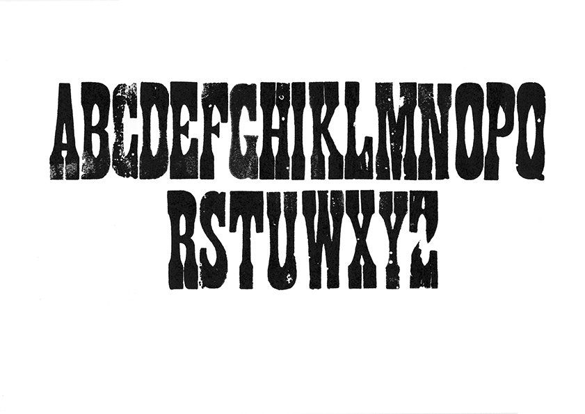 Houten drukletters van het type French Antique