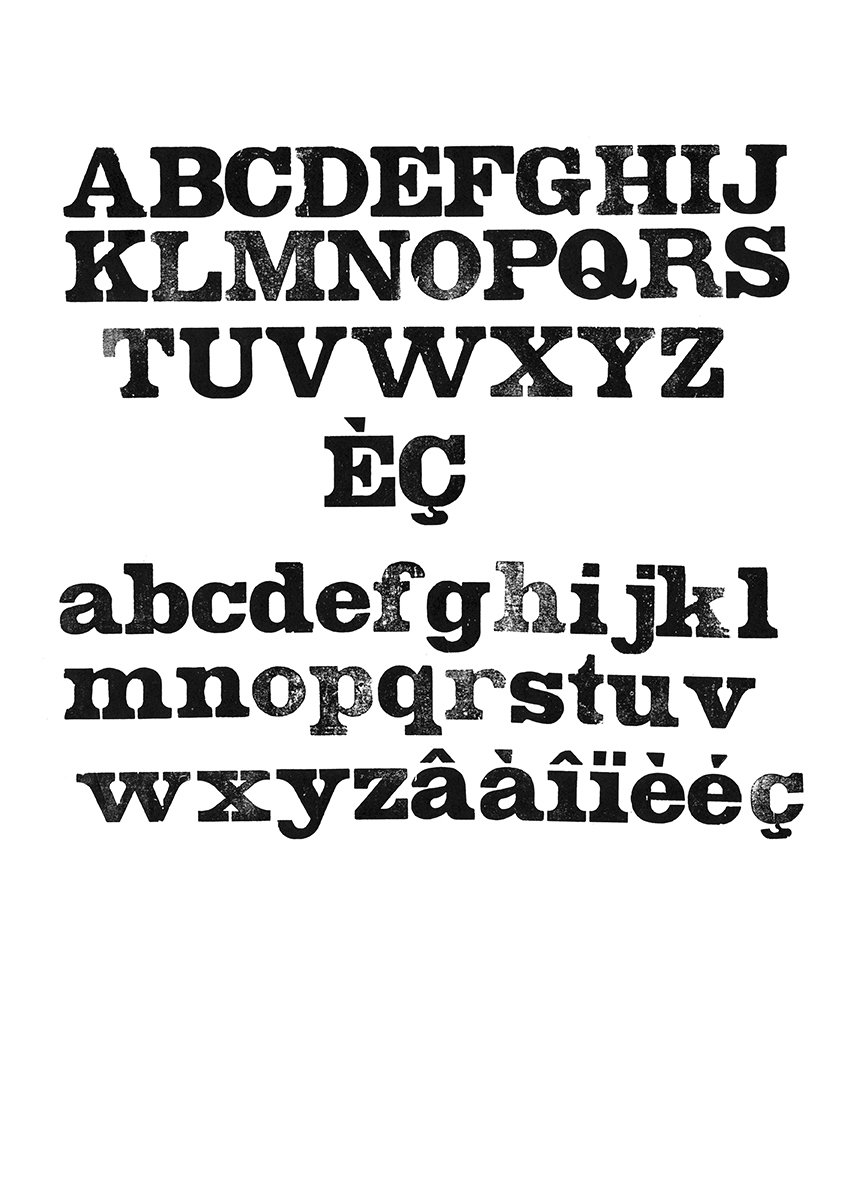 Houten drukletters van het type Antique Clarendon