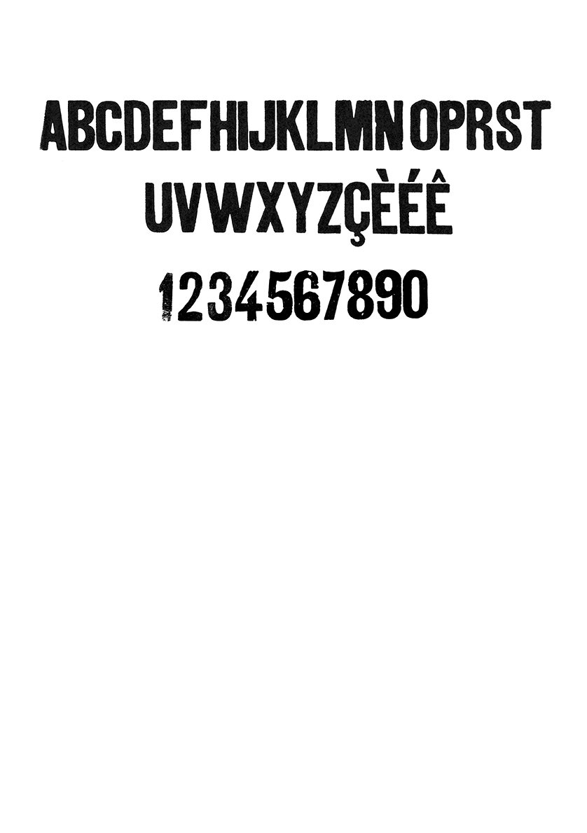 Houten drukletters van het type Gothic