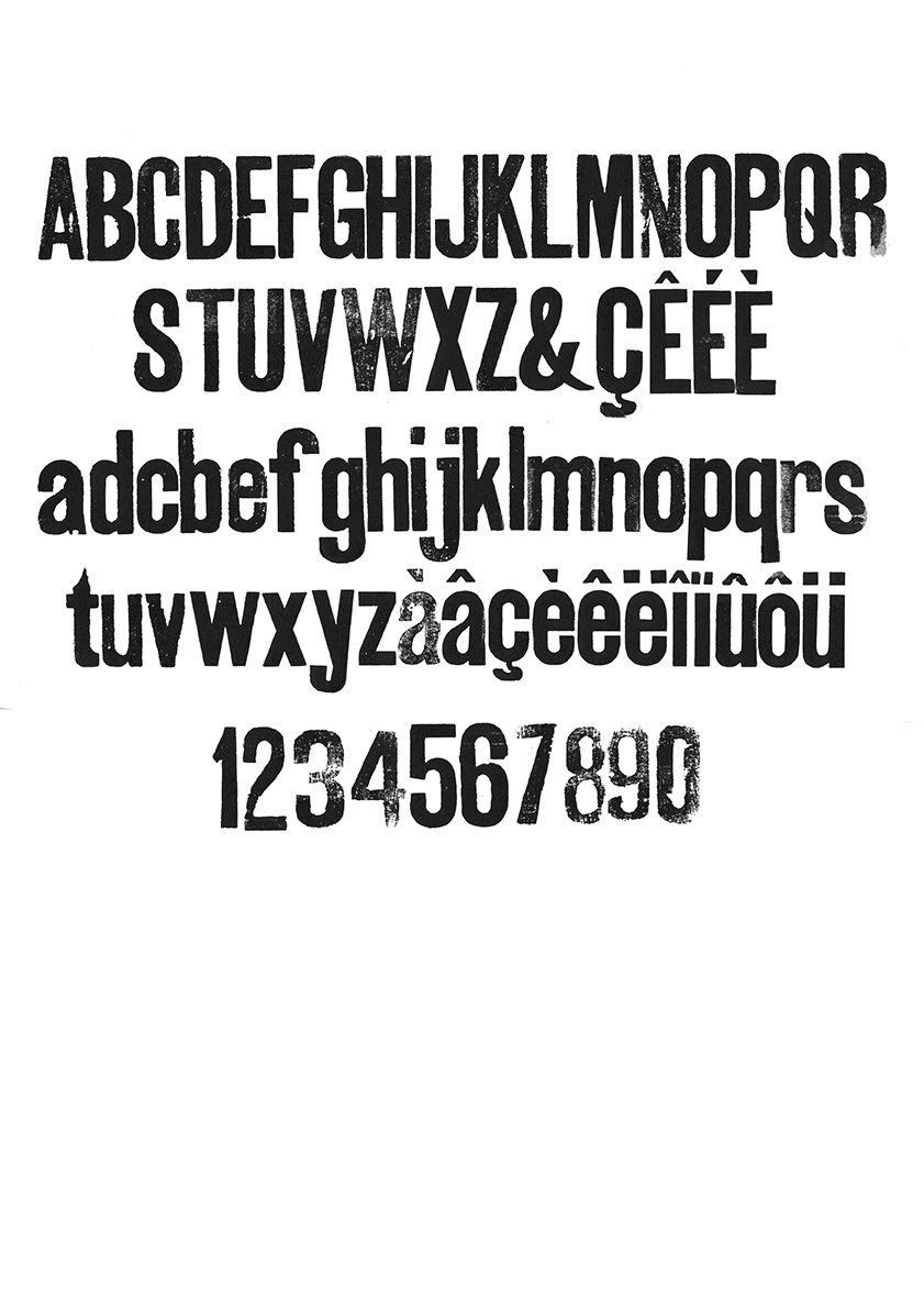 Houten drukletters van het type Gothic