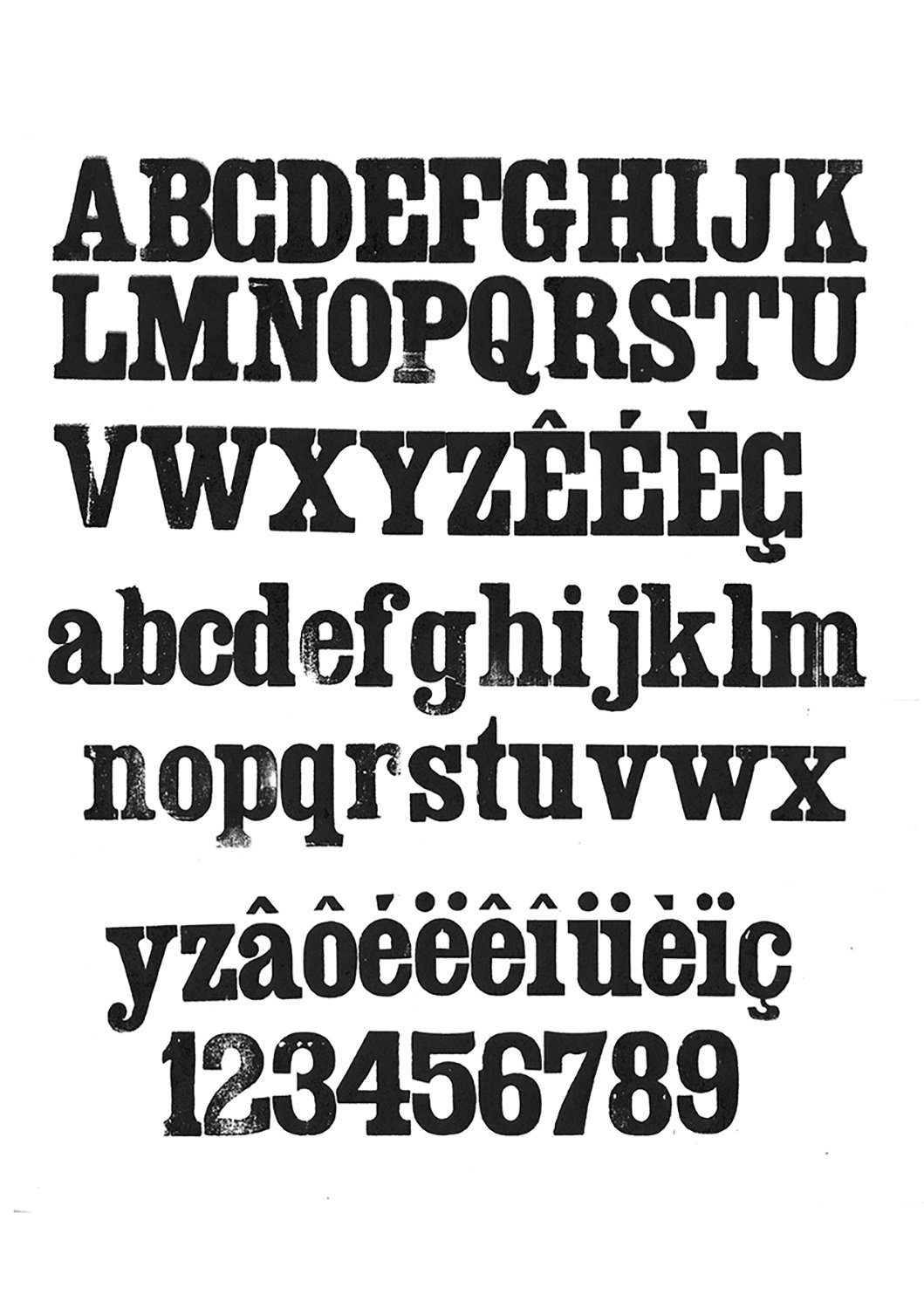 Houten drukletters van het type Antique Clarendon