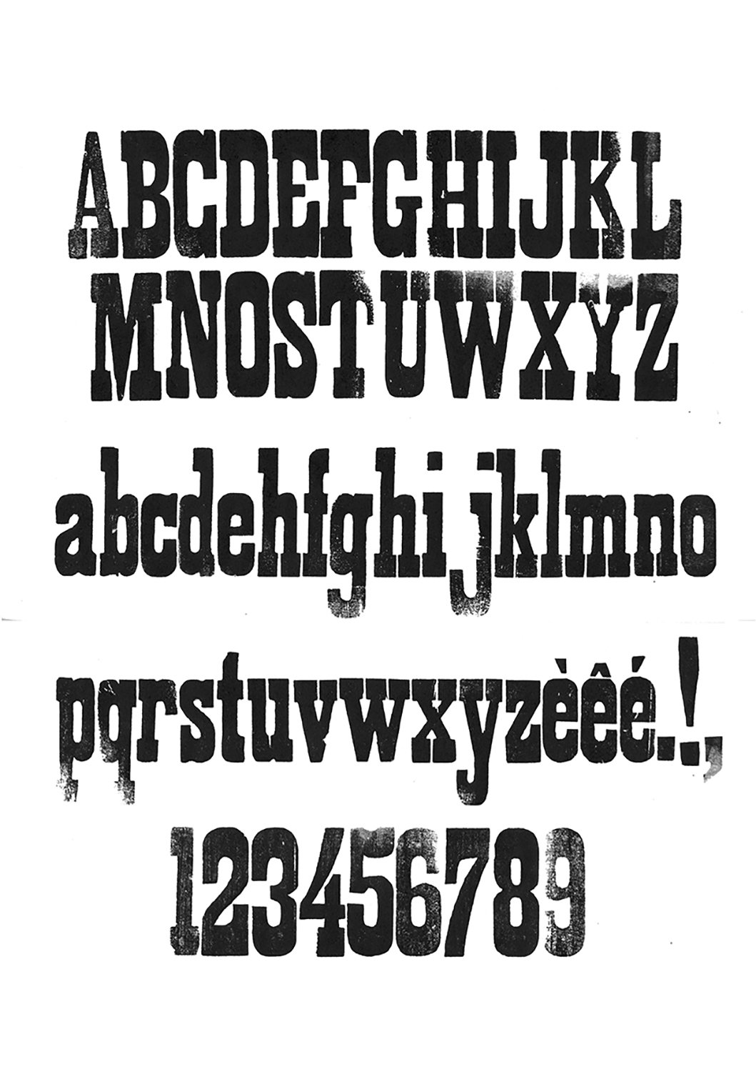 Houten drukletters van het type French Antique