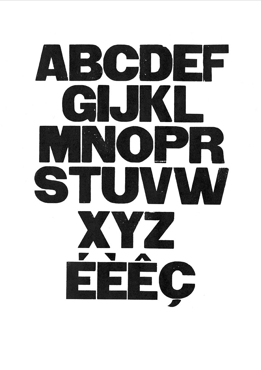 Houten drukletters van het type Gothic