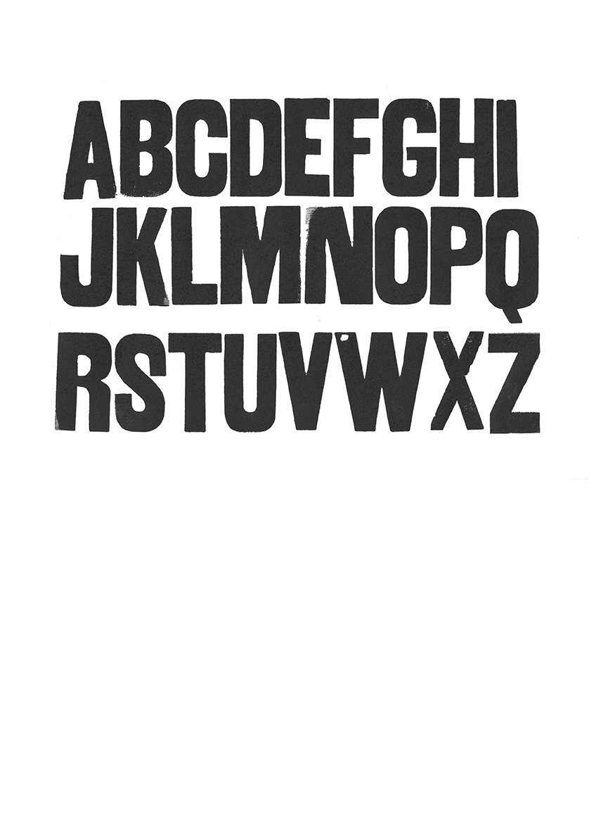 Houten drukletters van het type Gothic