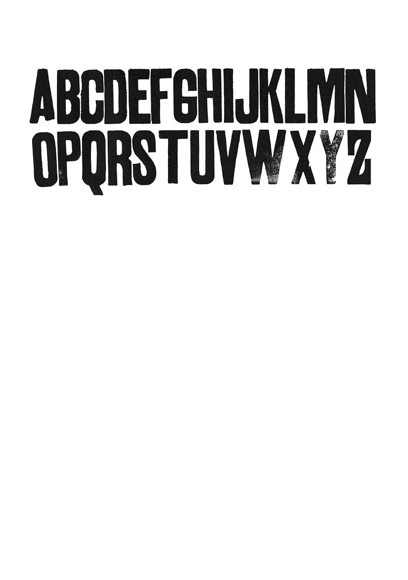 Houten drukletters van het type Gothic