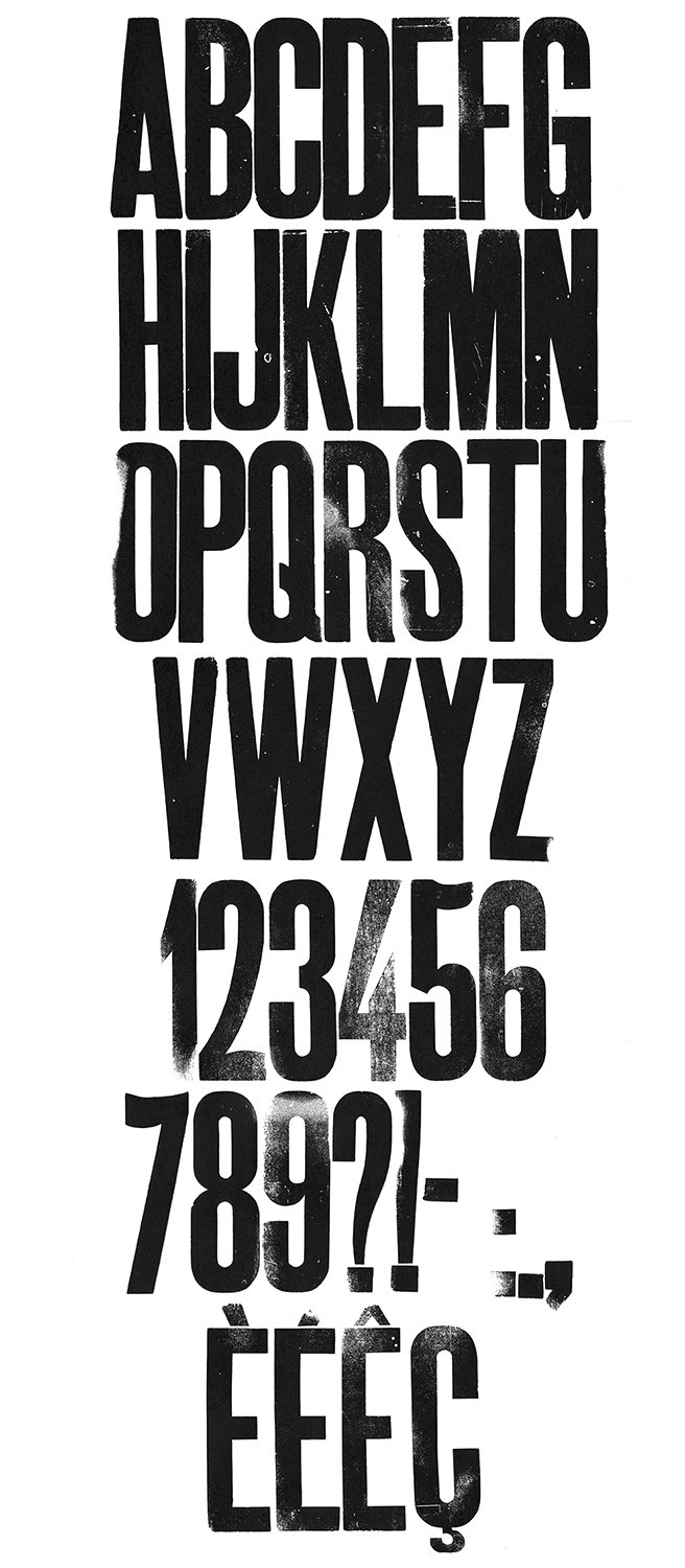 Houten drukletters van het type Gothic