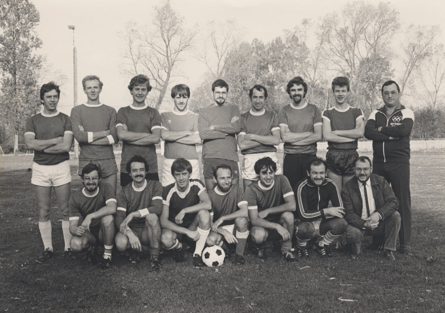 Bedrijfsvoetbalploeg van drukkerij Schaubroeck in Nazareth