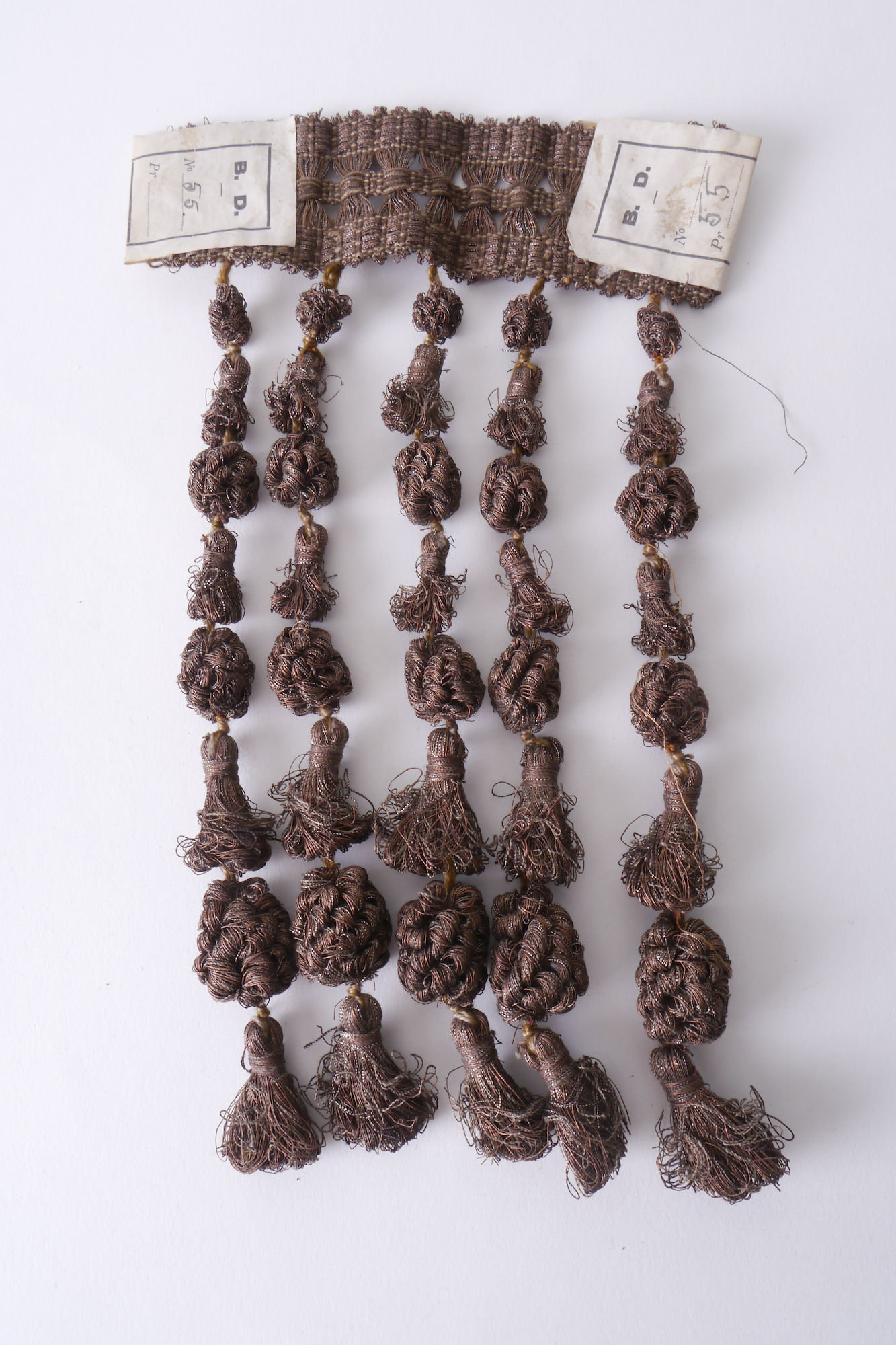 Frange als onderdeel voor het vervaardigen van passement