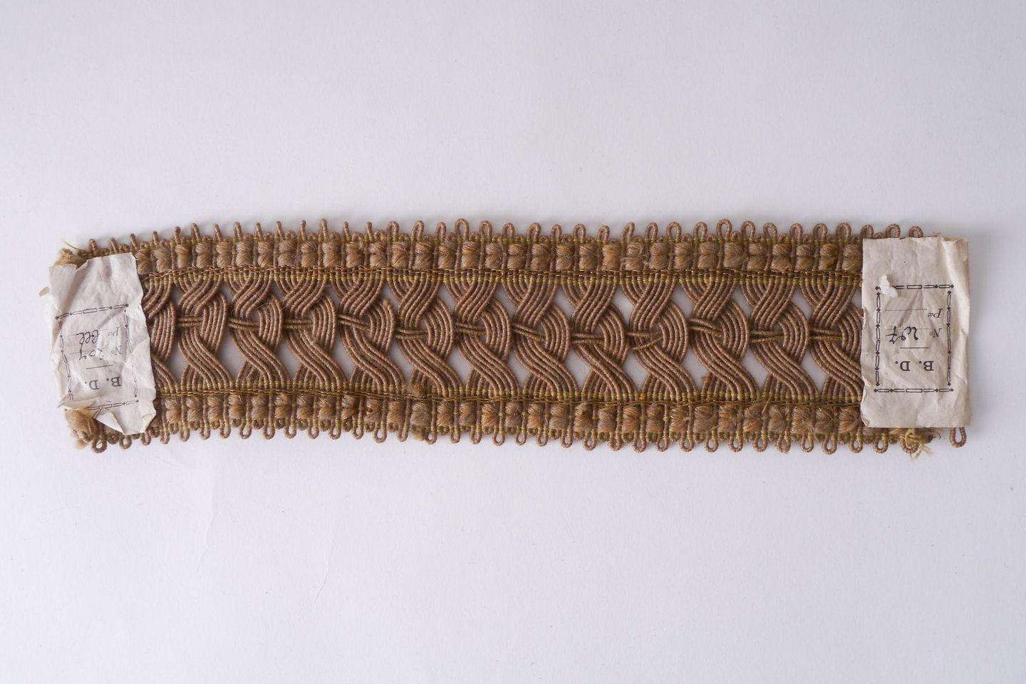 Galon of boord als onderdeel voor het vervaardigen van passement