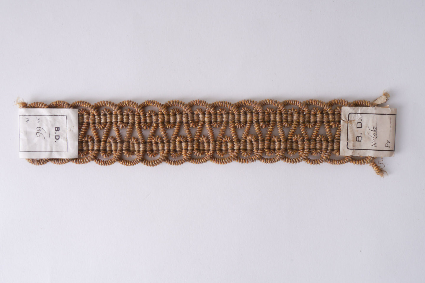 Galon of boord als onderdeel voor het vervaardigen van passement