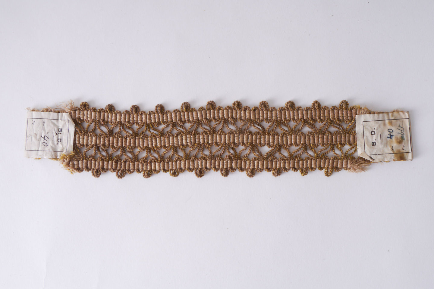 Galon of boord als onderdeel voor het vervaardigen van passement