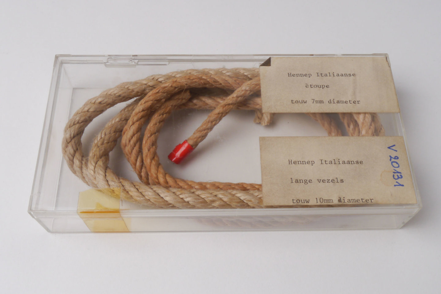 Staal van touw in hennep met lange vezels uit Italië