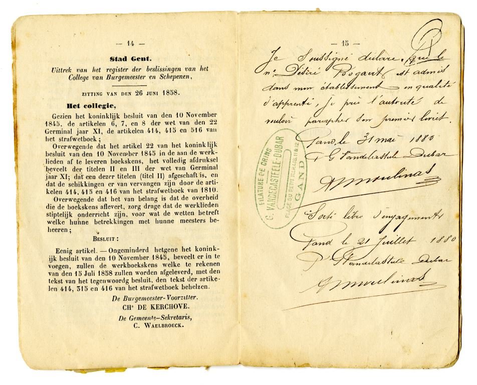 Werkboekje van D. Bogaert