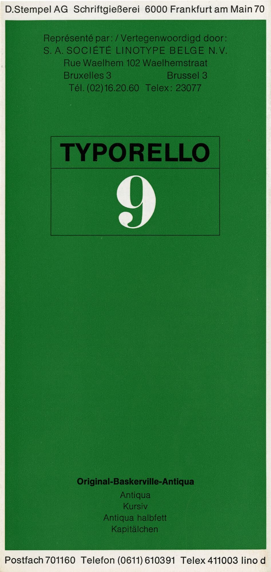 Letterproef met het lettertype Original-Baskerville-Antiqua voor Linotype