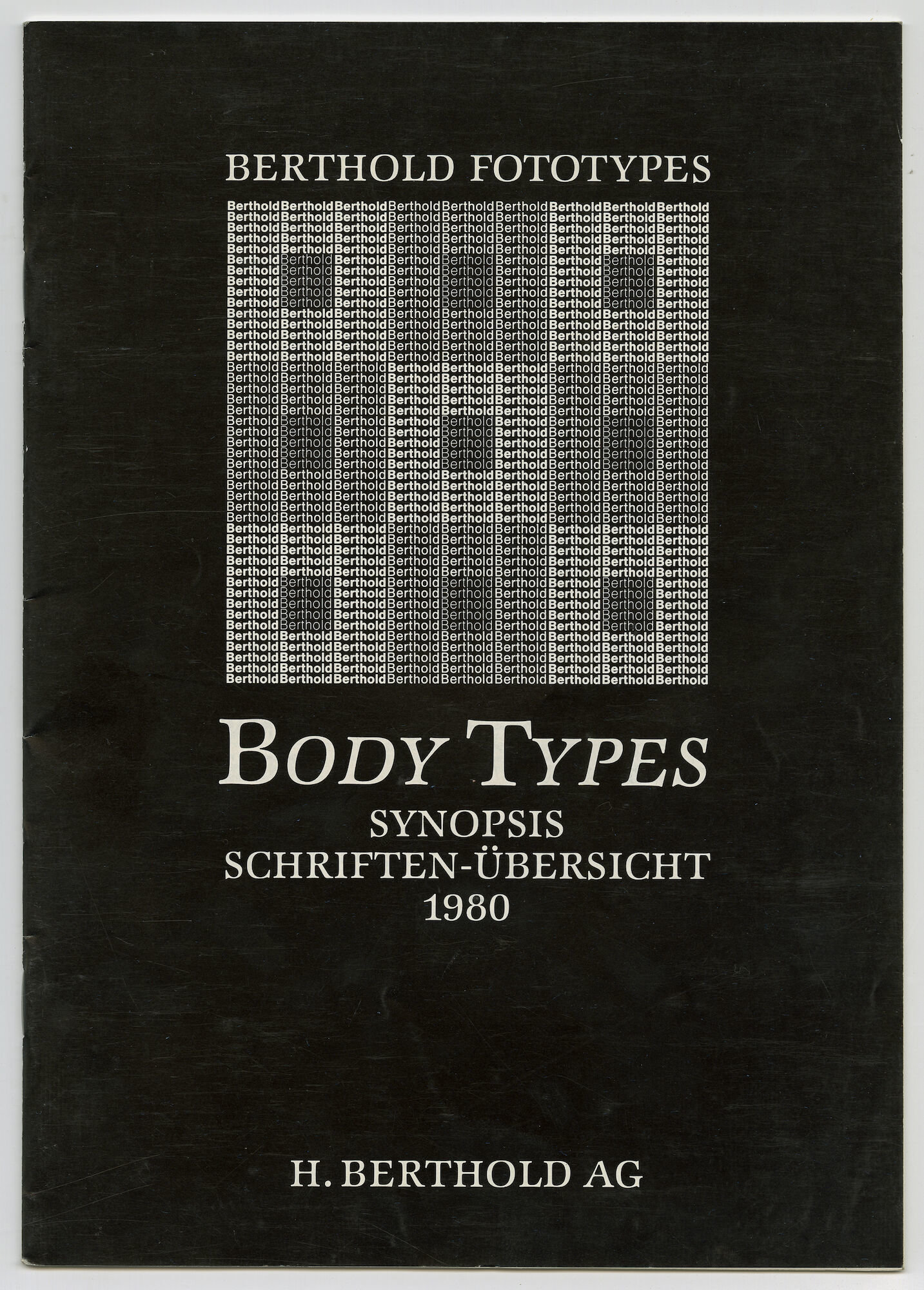 Letterproef met lettertypes van Berthold