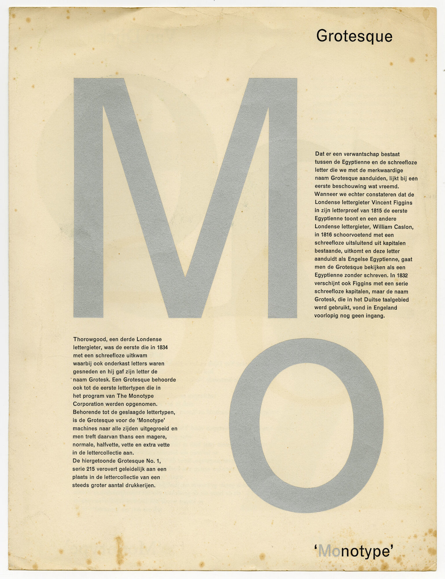 Letterproef met verschillende lettertypes van Monotype