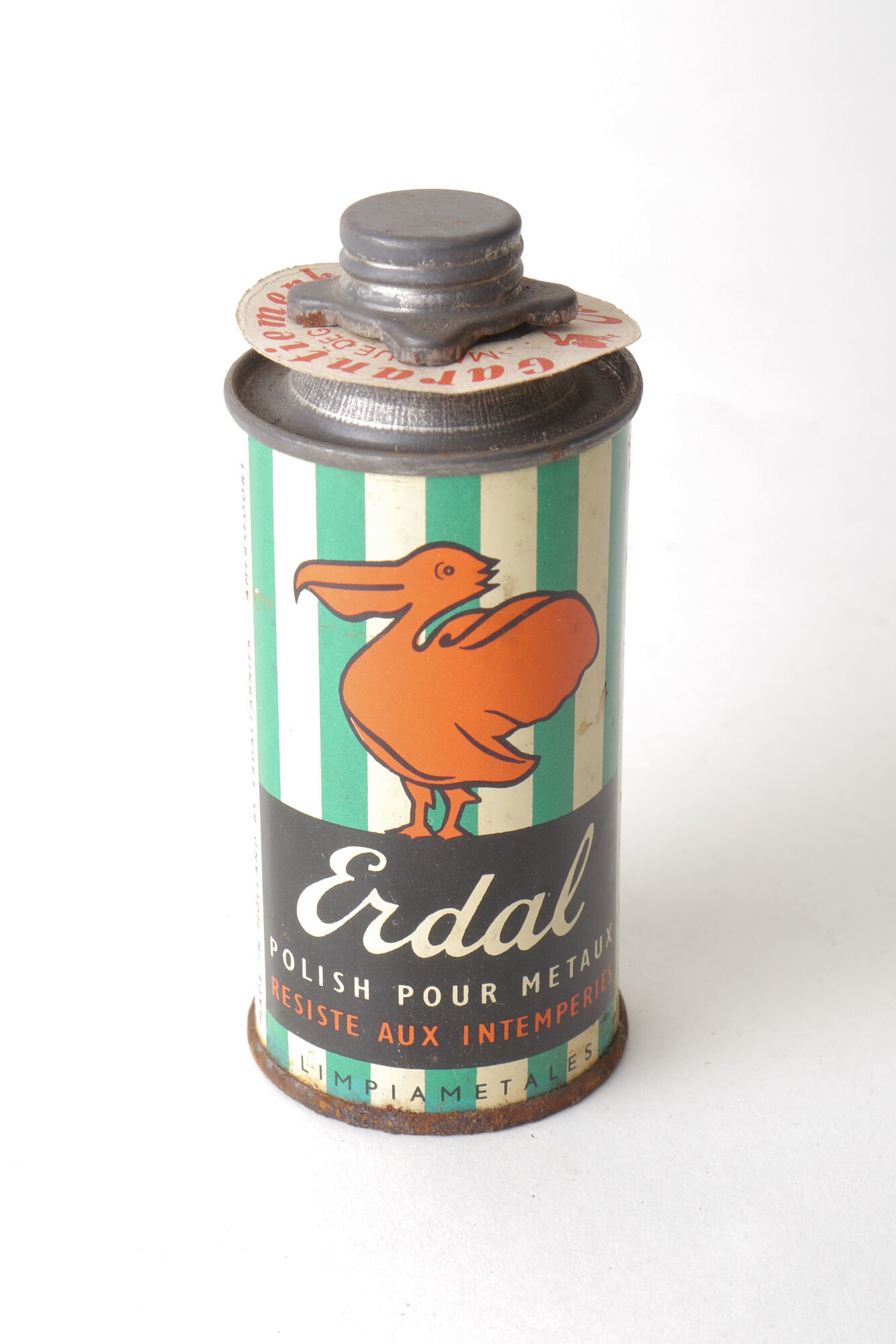 Blik met metaalbeits van het merk Erdal