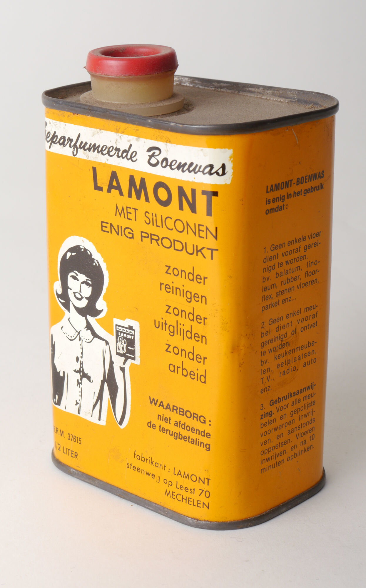 Blik met boenwas van het merk Lamont