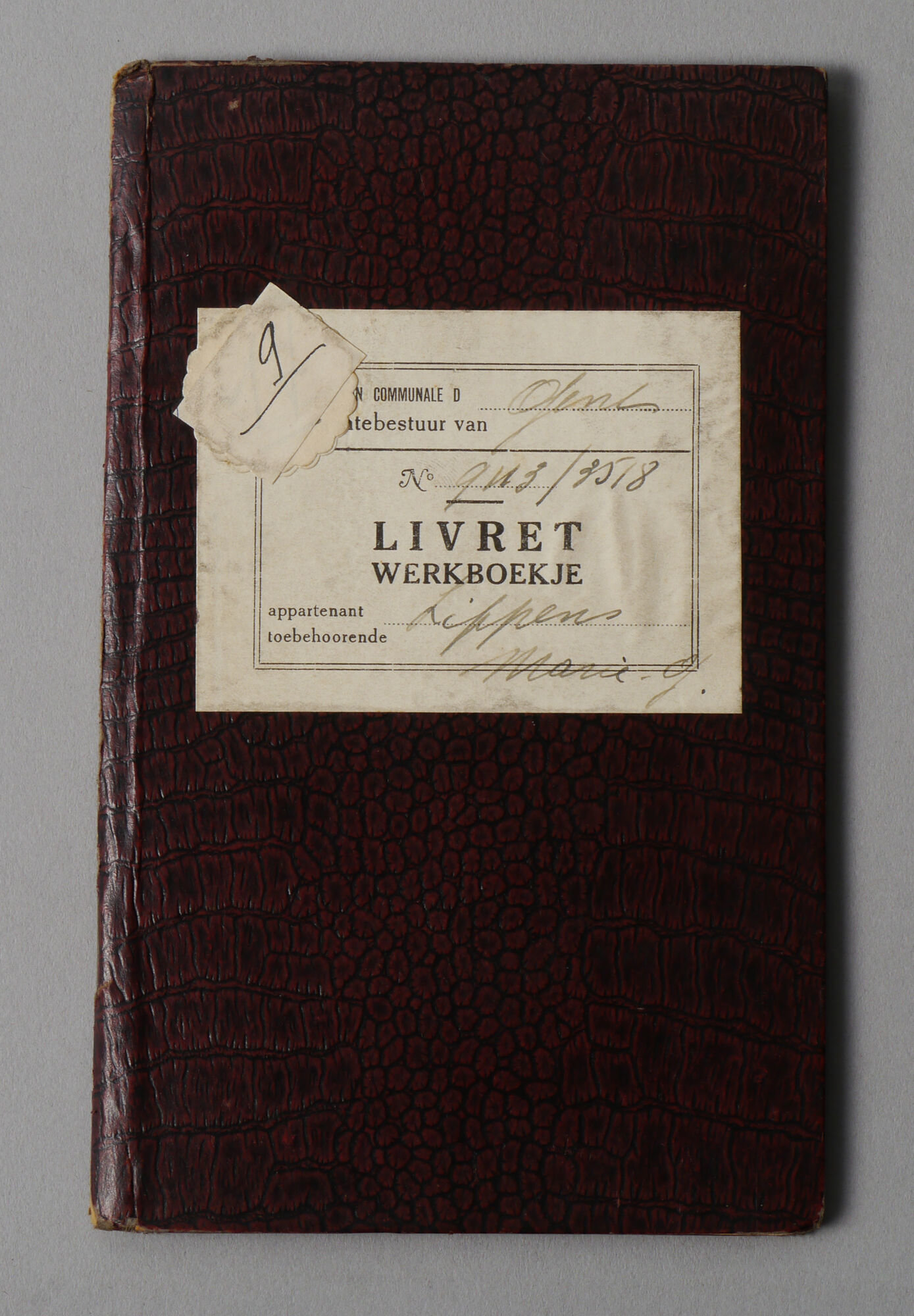 Werkboekje van Maria Georgette Lippens