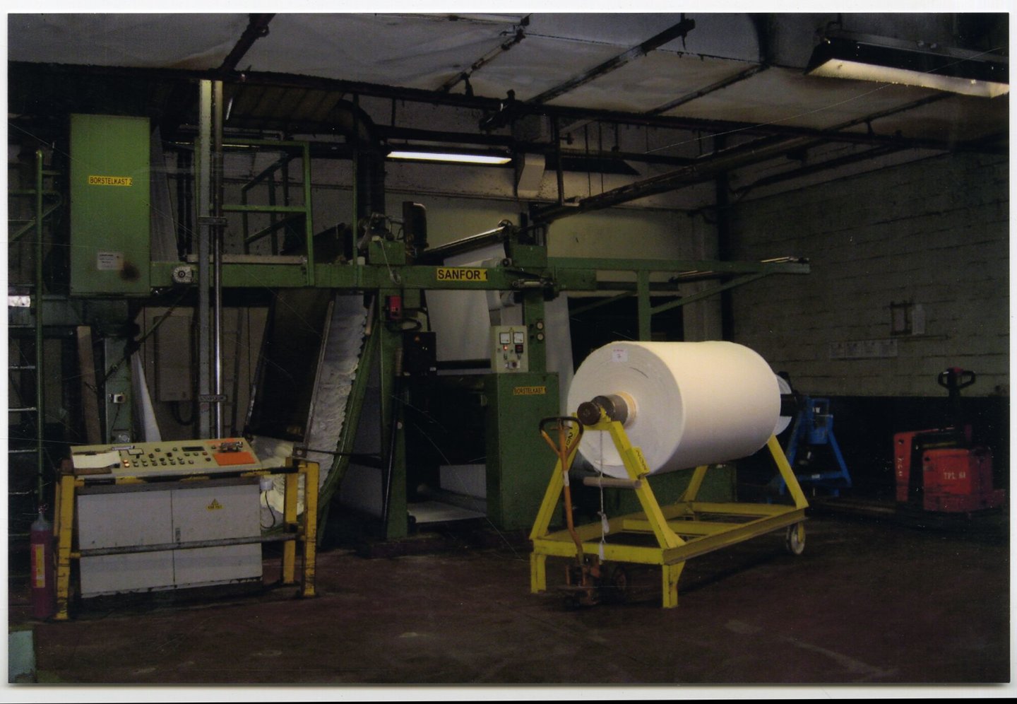 Sanformachine in textielfabriek UCO Braun in Gent